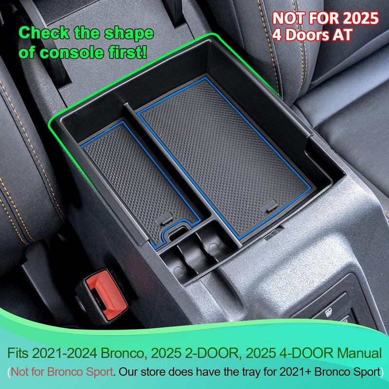 TOPINSTALL New Blue Tray Compatible with 2021-2024 Ford Bronco & 2025+ Bronco 2-Door & 2025+ 4-Door Manual Transmission, Full Size Bronco Organizer (Not for Sport Model & 25 4 Doors at) - Image 2